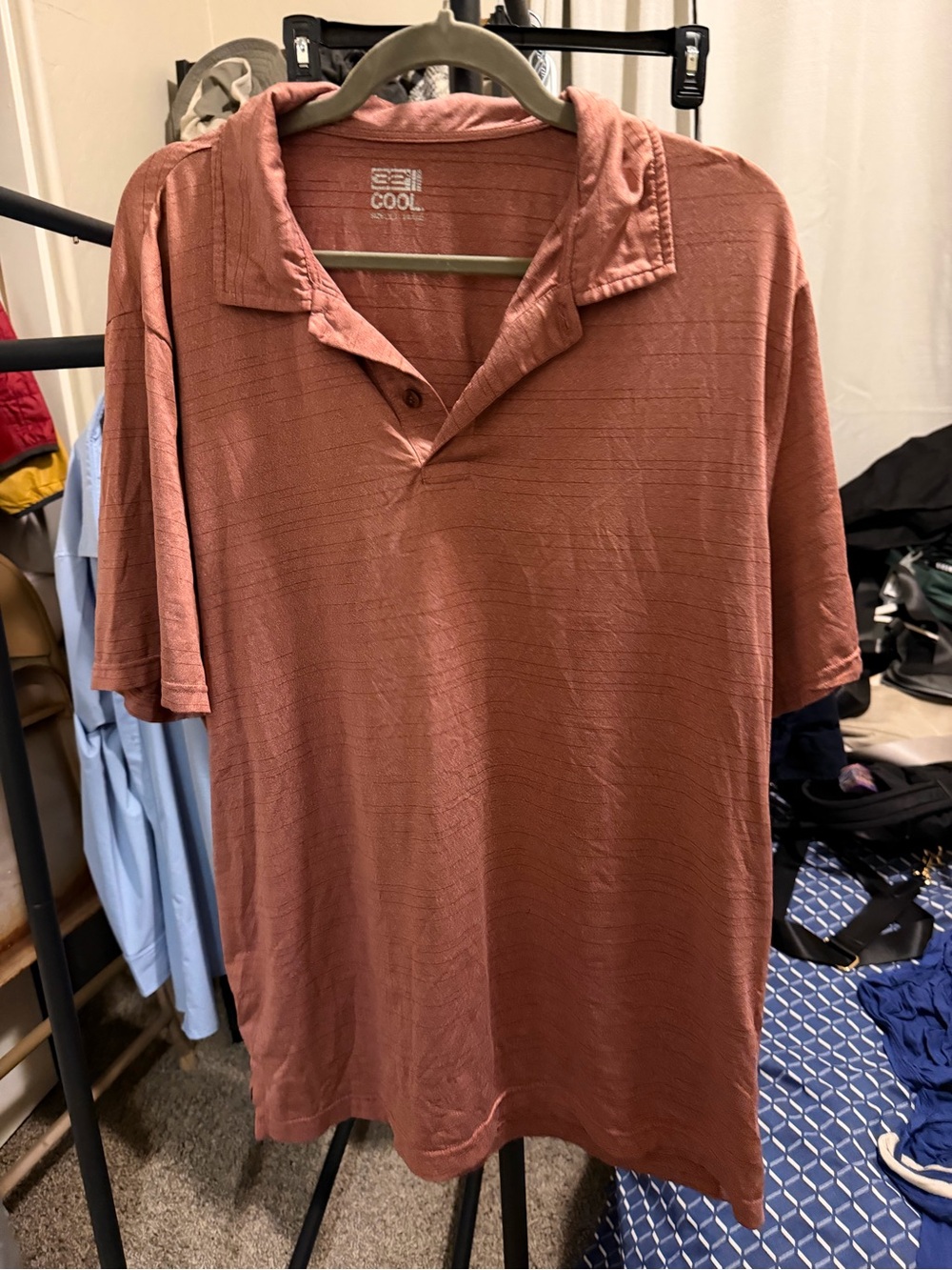 Men's Short Sleeve Polo in Rust - COOL by ECI